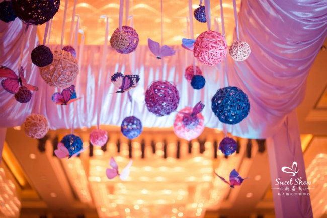 吊饰,唯美梦幻室内婚礼,