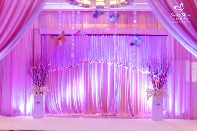 灯光,背景墙,唯美梦幻室内婚礼,