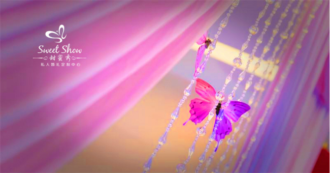 唯美梦幻室内婚礼,吊饰,水晶,