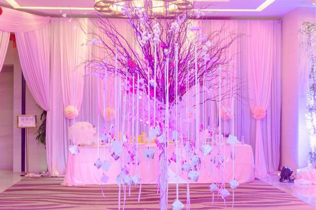 干枝垂饰,吊饰,唯美梦幻室内婚礼,