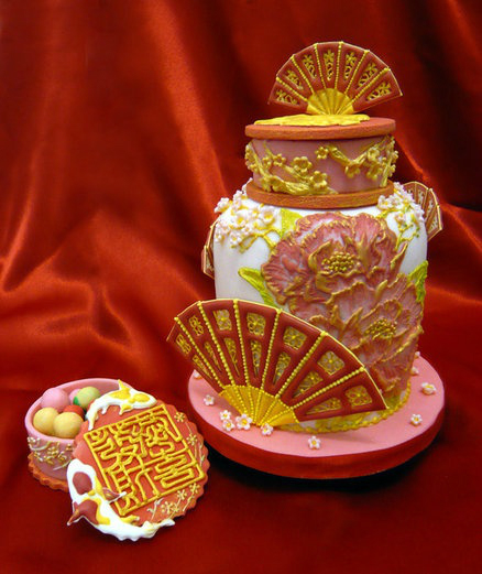 瓷器翻糖蛋糕中式