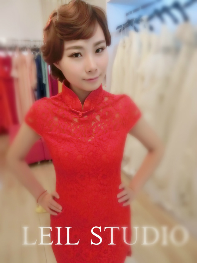 中式新娘造型,新娘礼服,红色中式旗袍,