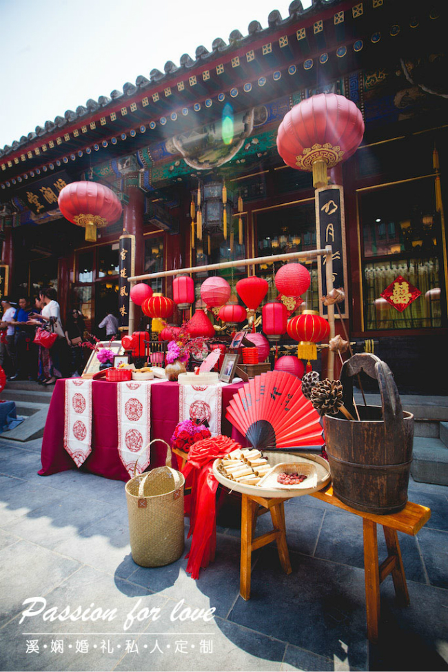 中式婚礼签到台,