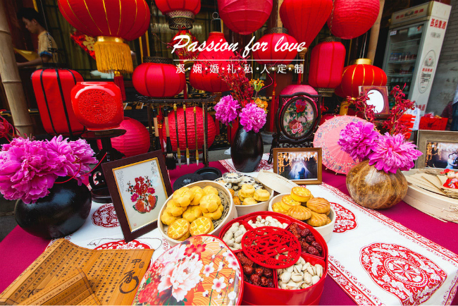 中式婚礼甜品桌,