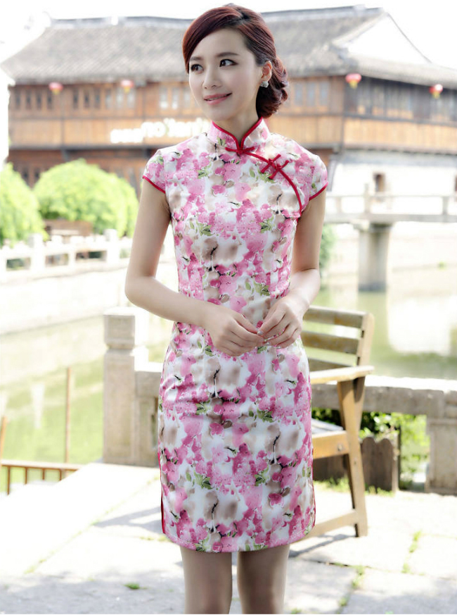 占春芳时尚短款复古民国旗袍晚礼服,四小姐,