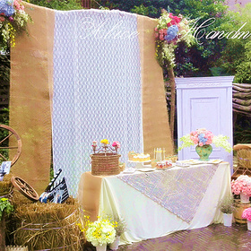 爱丽斯手工:Alice Handmade 翻糖定制 复古简约欧式金色白色婚礼甜品台套餐