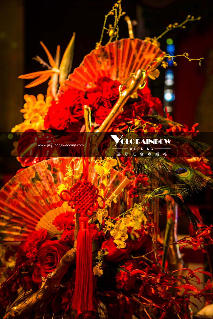 纸扇,中式花艺,