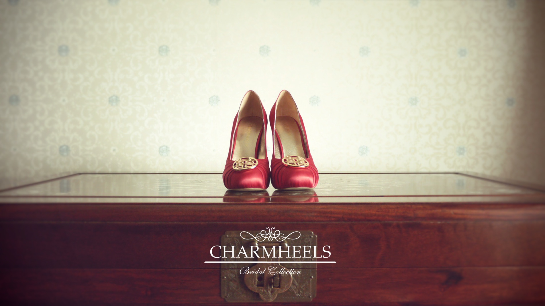 红色,中式,婚鞋,