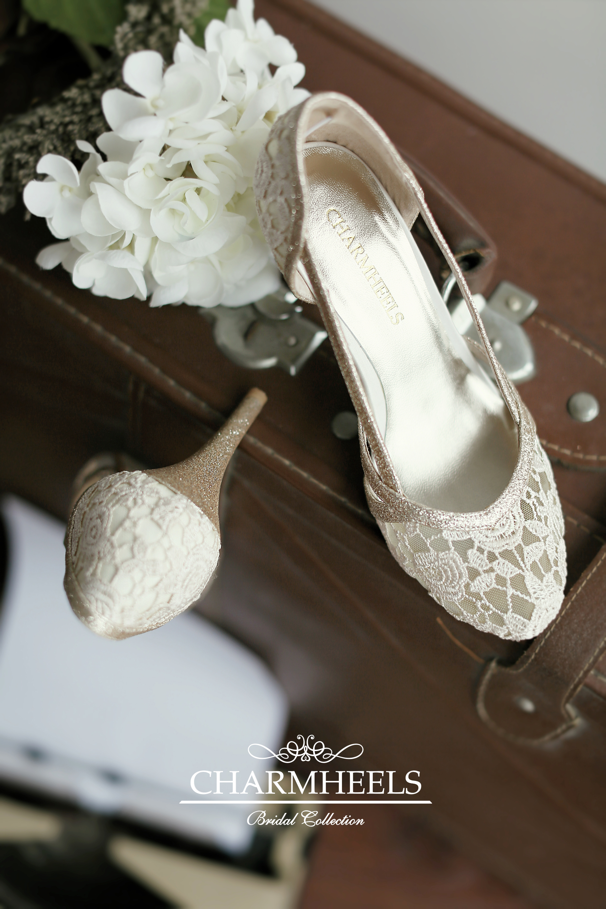 婚鞋,蕾丝,镂空,