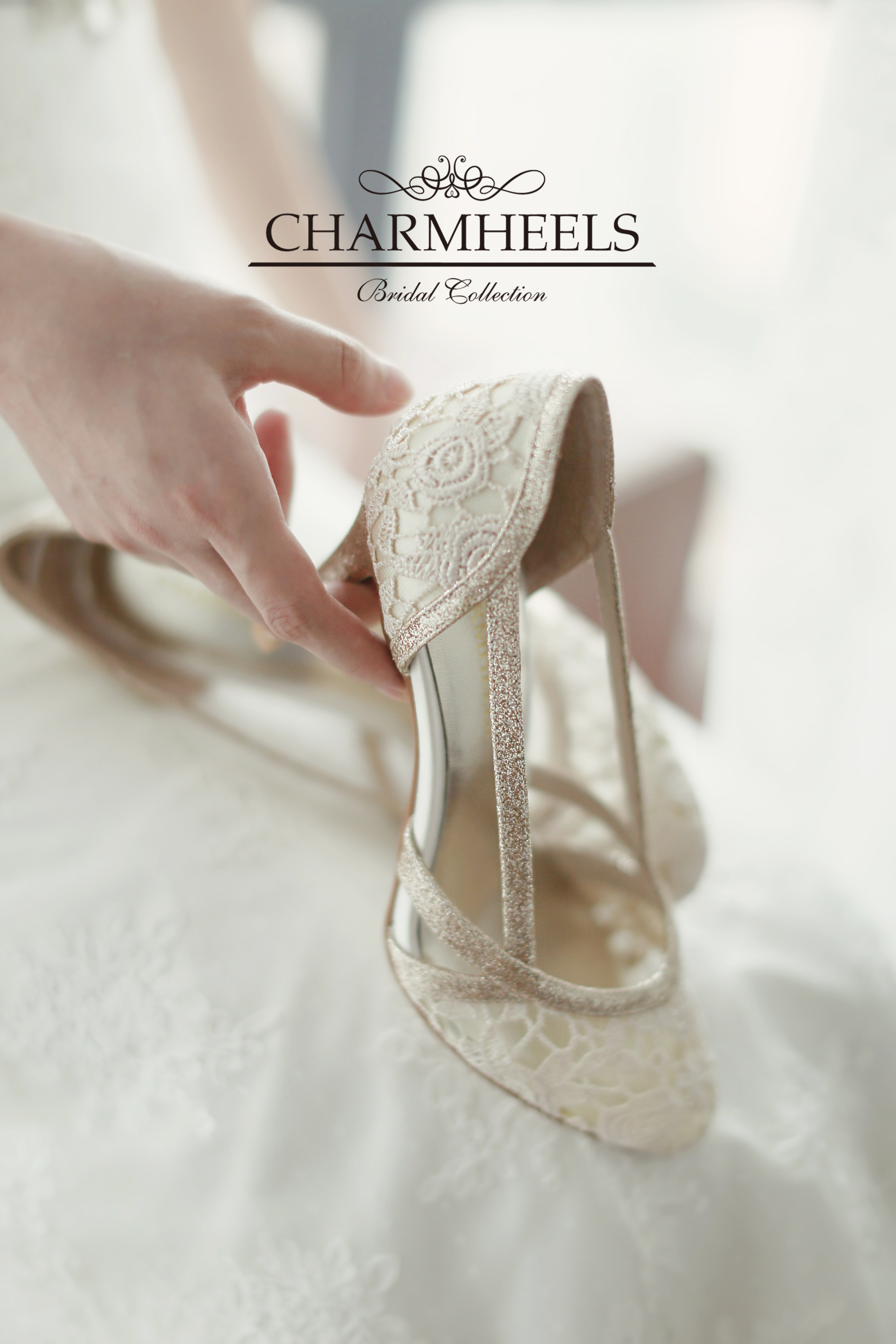 婚鞋,蕾丝,镂空,