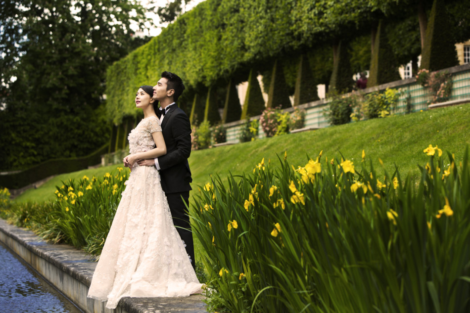 高圆圆赵又廷,花海订婚照,明星婚礼,