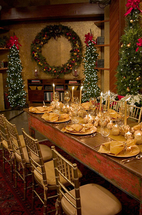 节日餐桌布置圣诞节餐具