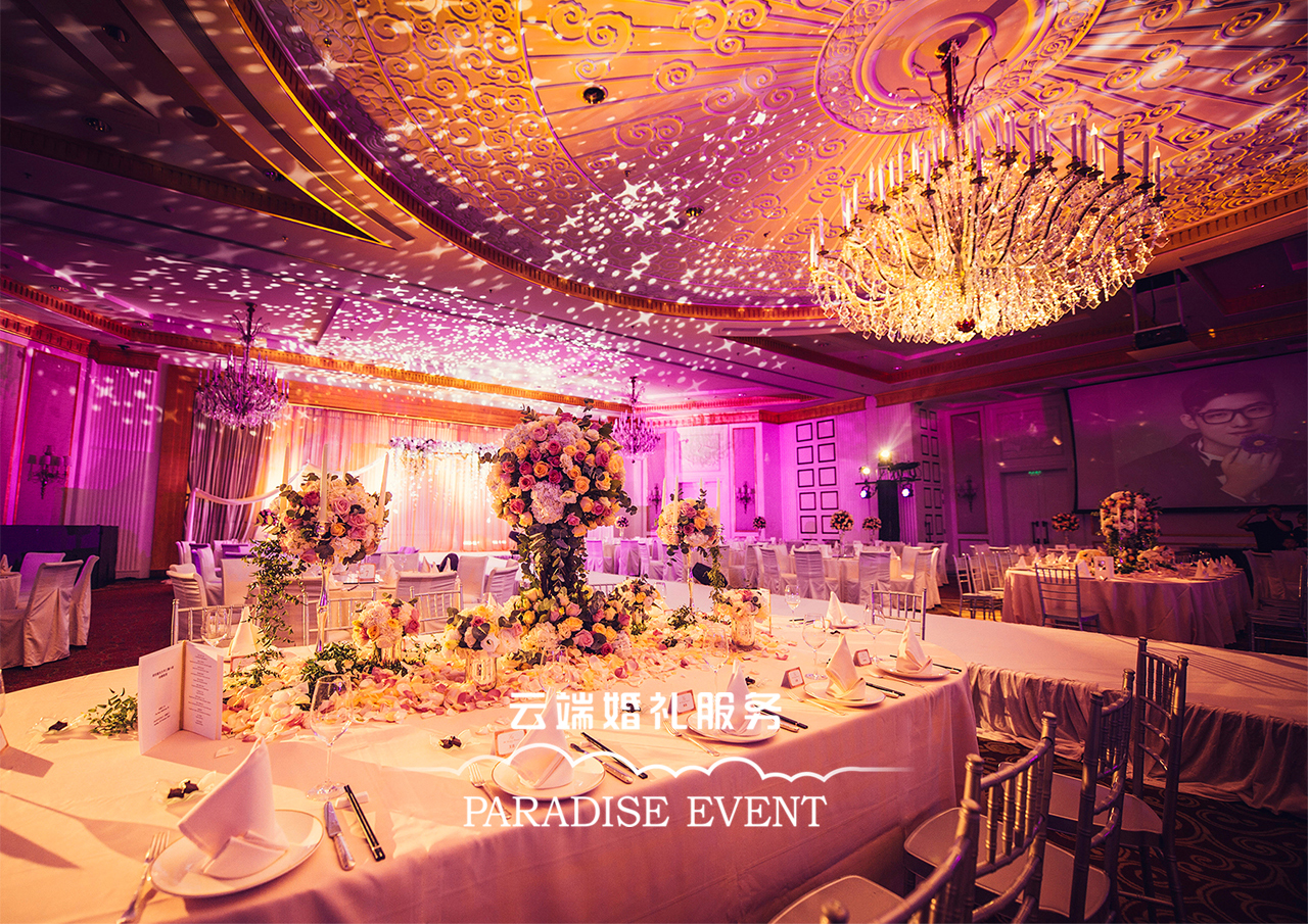 餐桌布置,宴会厅,唯美梦幻婚礼,