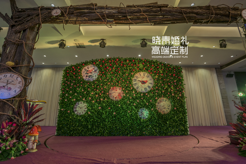 森系婚礼,背景墙,