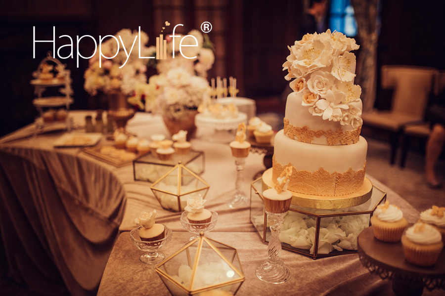 甜品桌,裱花蛋糕,欧式宫廷风婚礼,