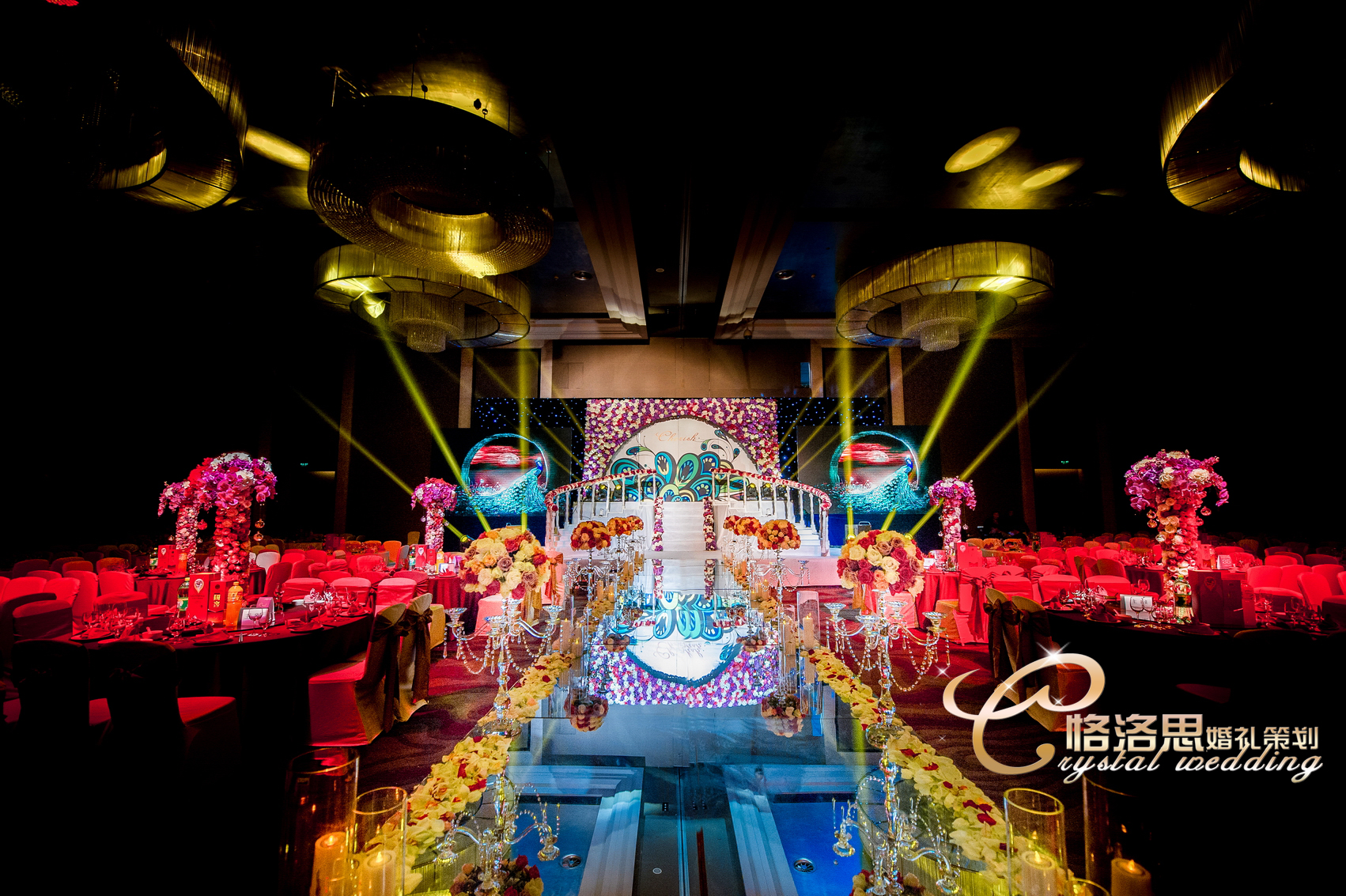 主题婚礼,宴会厅,路引,
