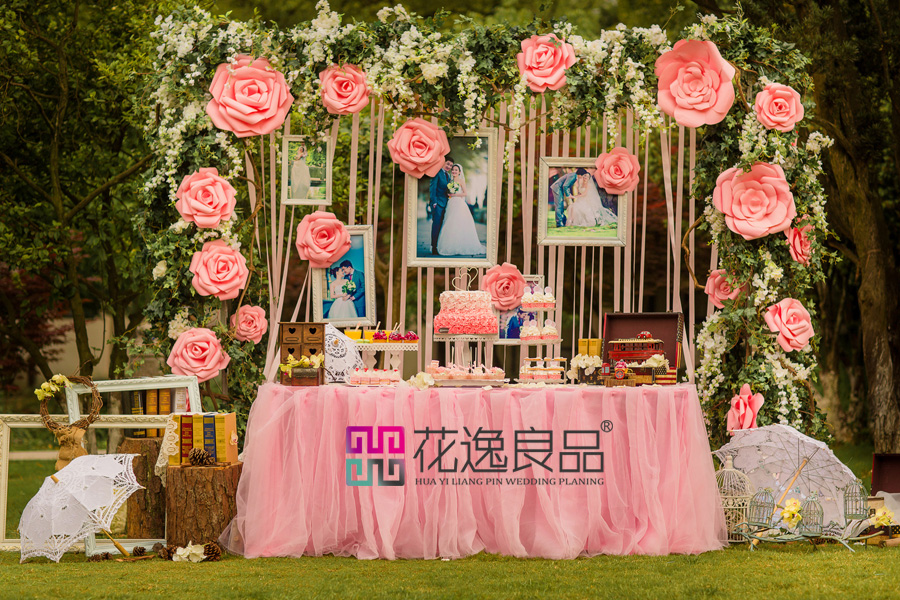 甜品桌,纸花,