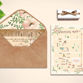 伍点贰拾婚礼印品定制:【伍点贰拾】森林手绘婚礼请柬喜帖