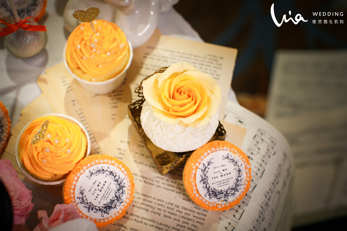 婚礼甜品,cupcake,翻糖饼干,