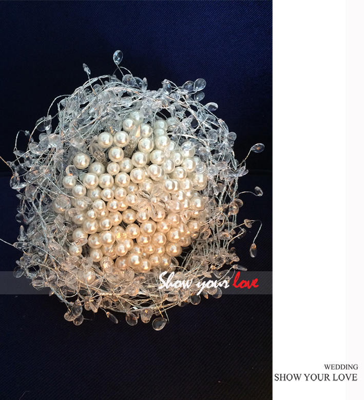 珍珠水晶手捧花,