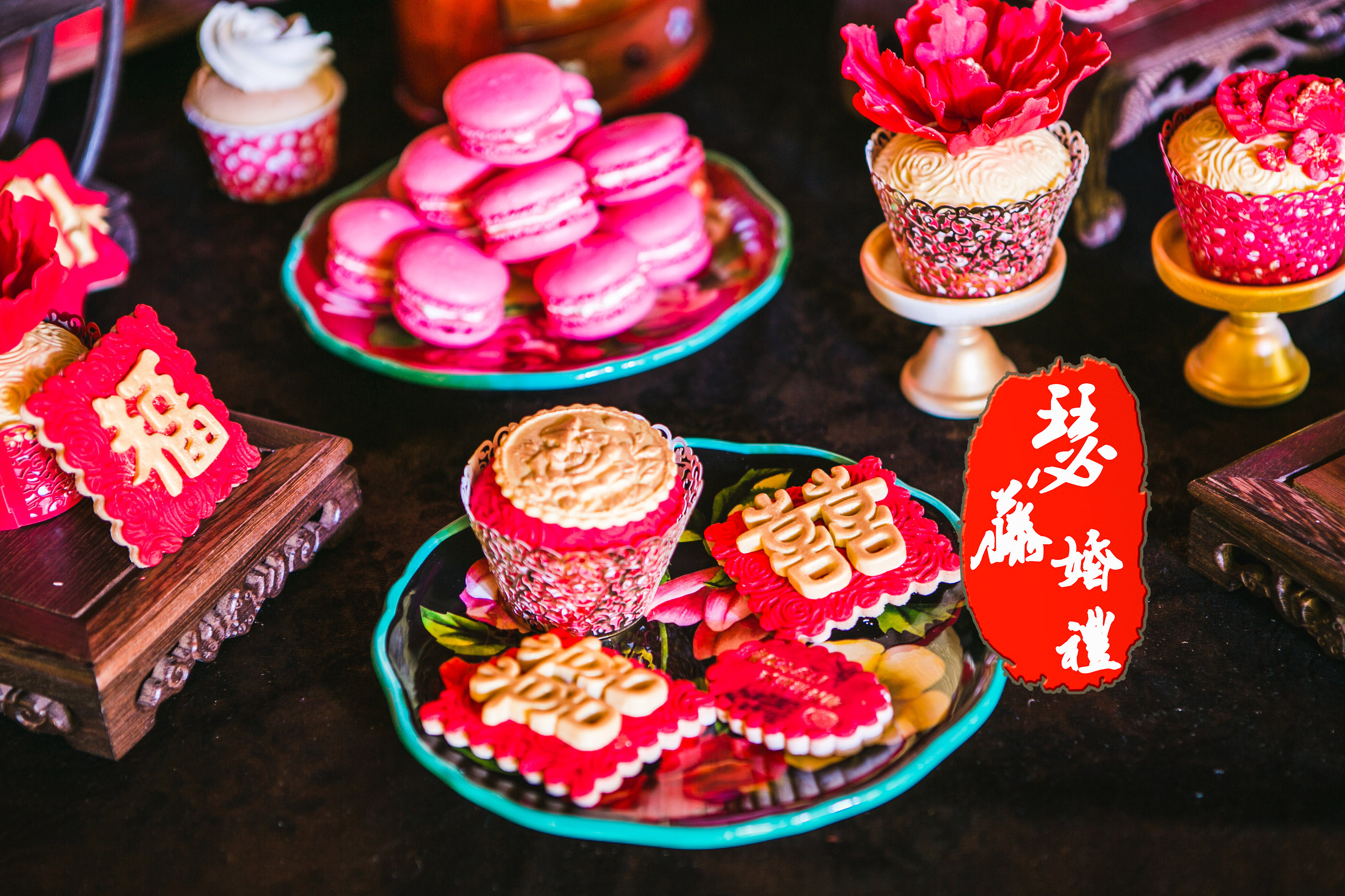 翻糖饼干,婚礼甜品,