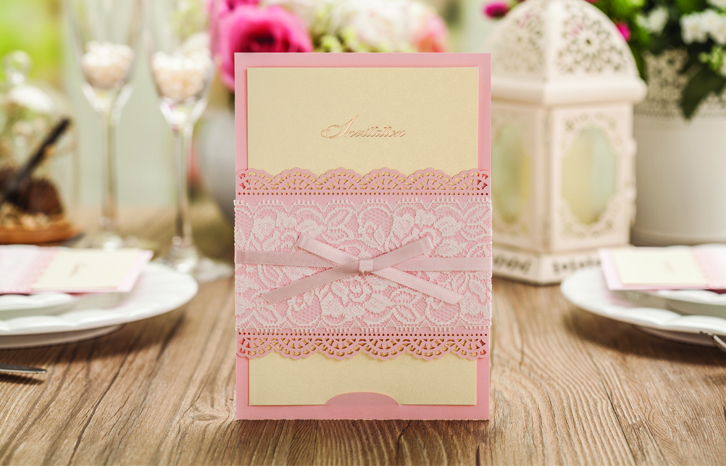 欧式,蕾丝,婚礼请柬,