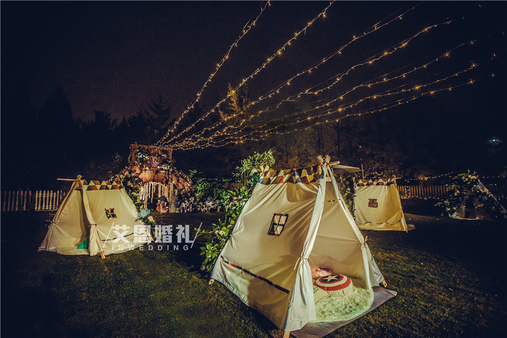 帐篷,灯串,森系婚礼,