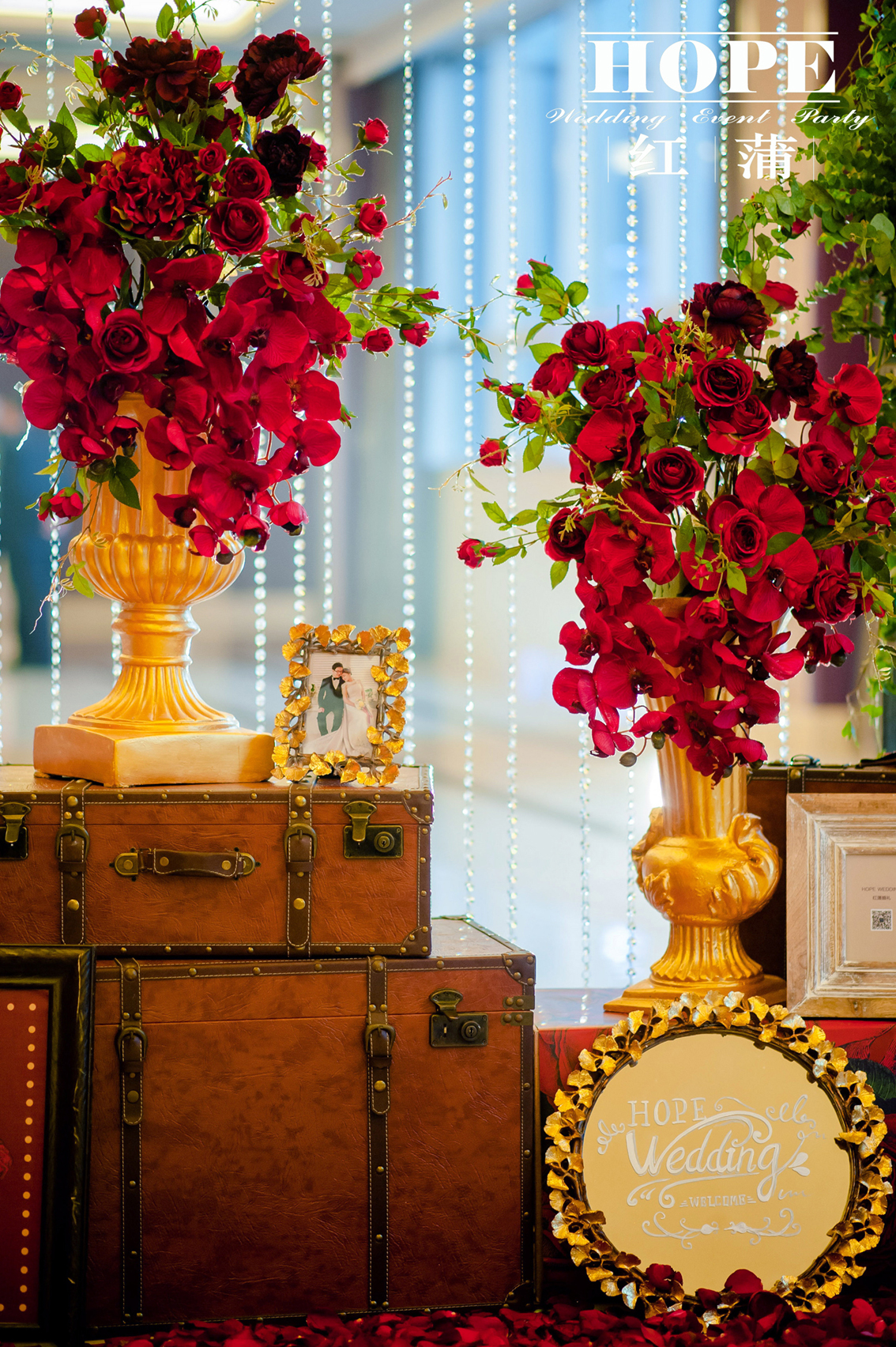 婚礼布置,复古婚礼,花瓶,