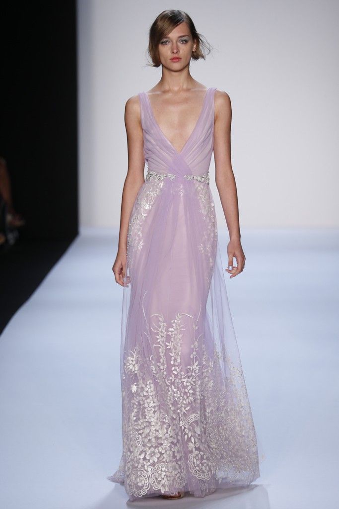 Badgley Mischka婚纱,绣花,深V,