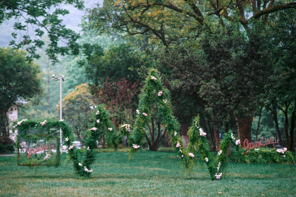 背景墙,花艺设计,绿叶,