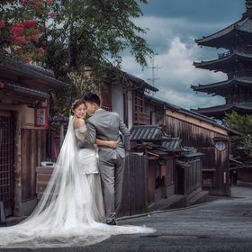 AK婚纱:一字肩鱼尾裙婚纱照《我们的“起点”》