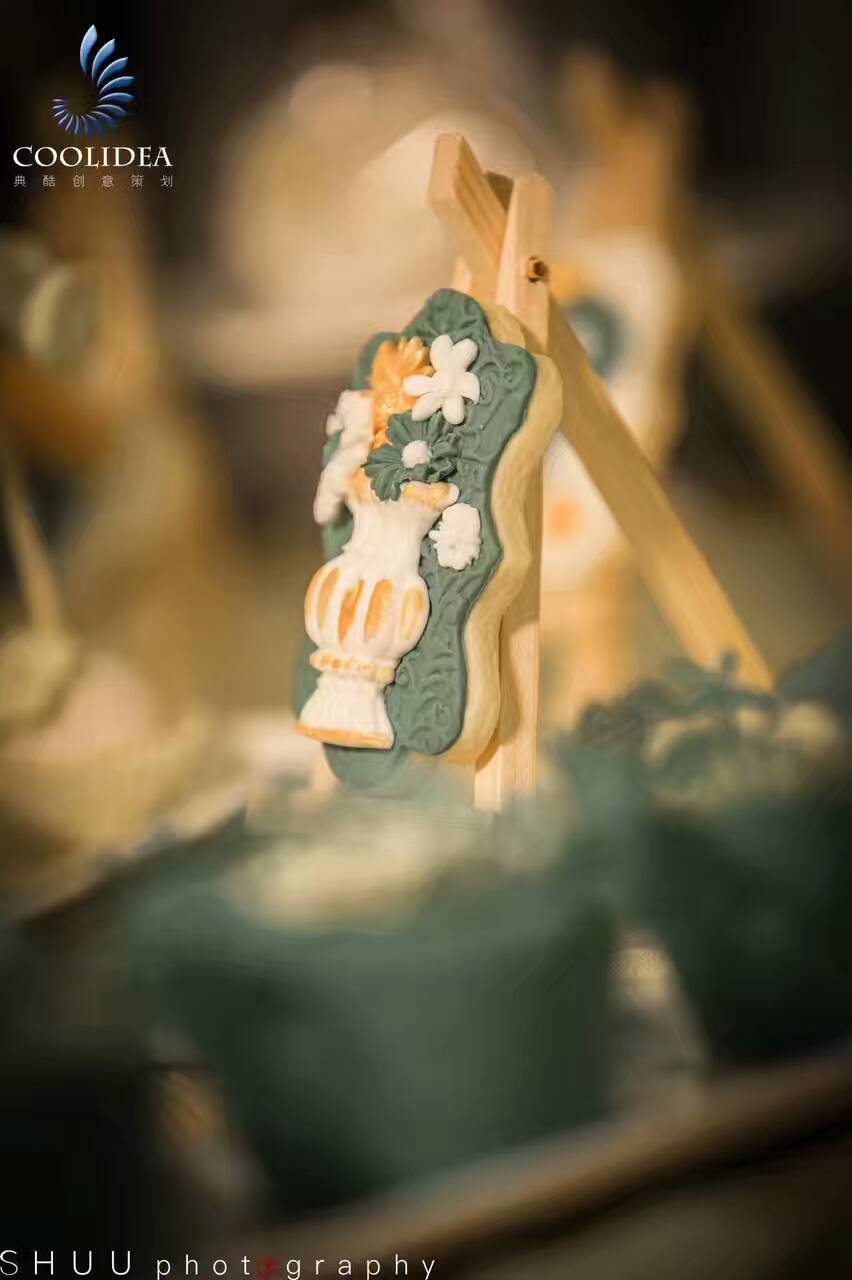 婚礼甜品,翻糖饼干,