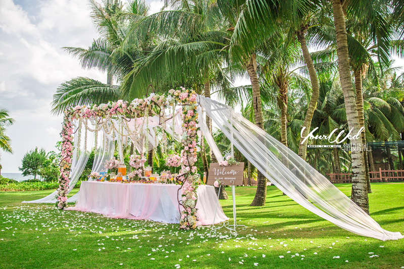 签到台,户外婚礼,唯美浪漫婚礼,