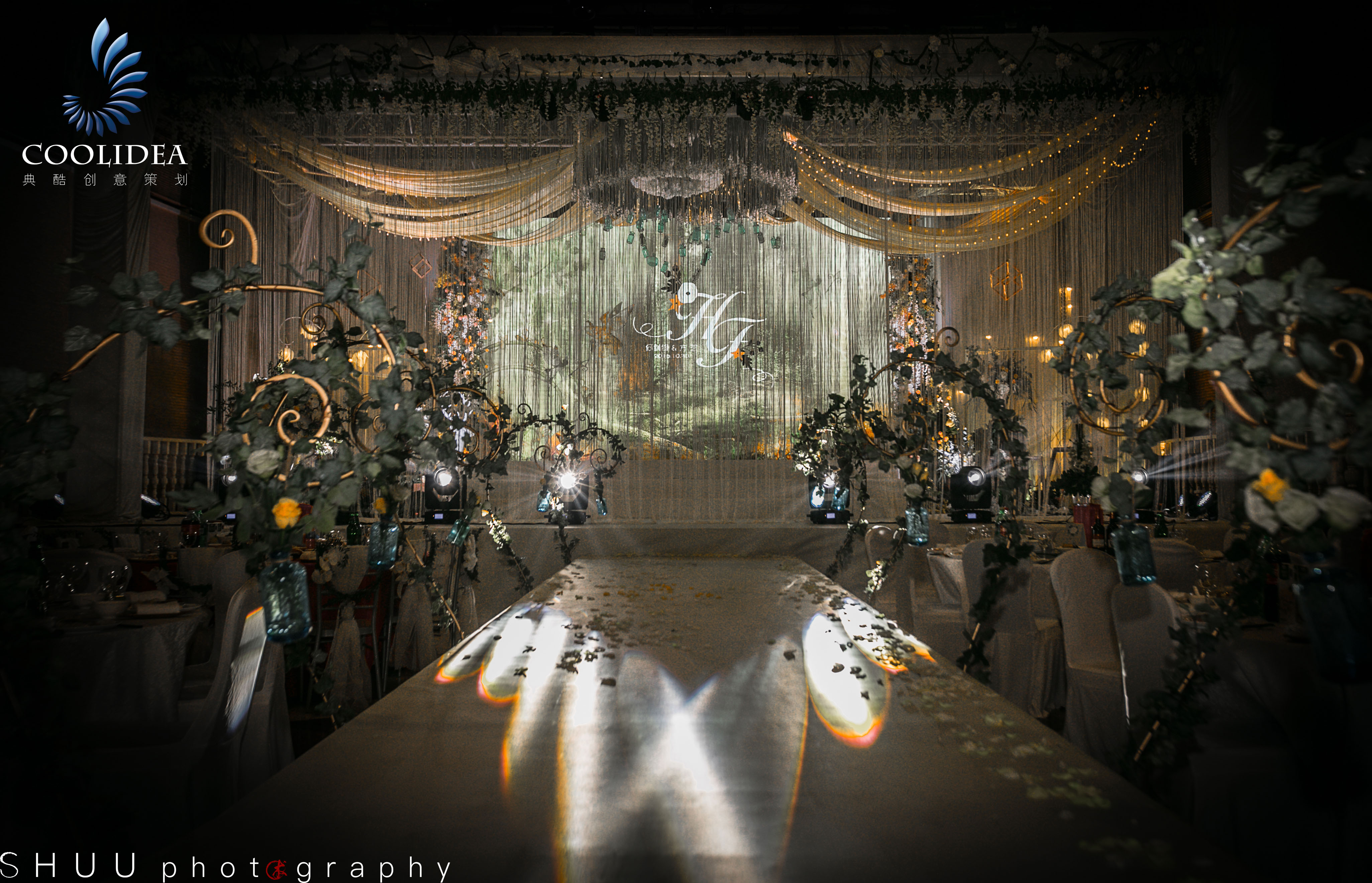 清新婚礼森系婚礼路引通道