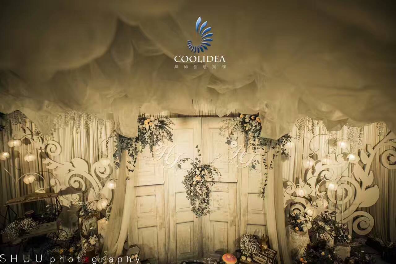 纱幔,迎宾区,背景墙,