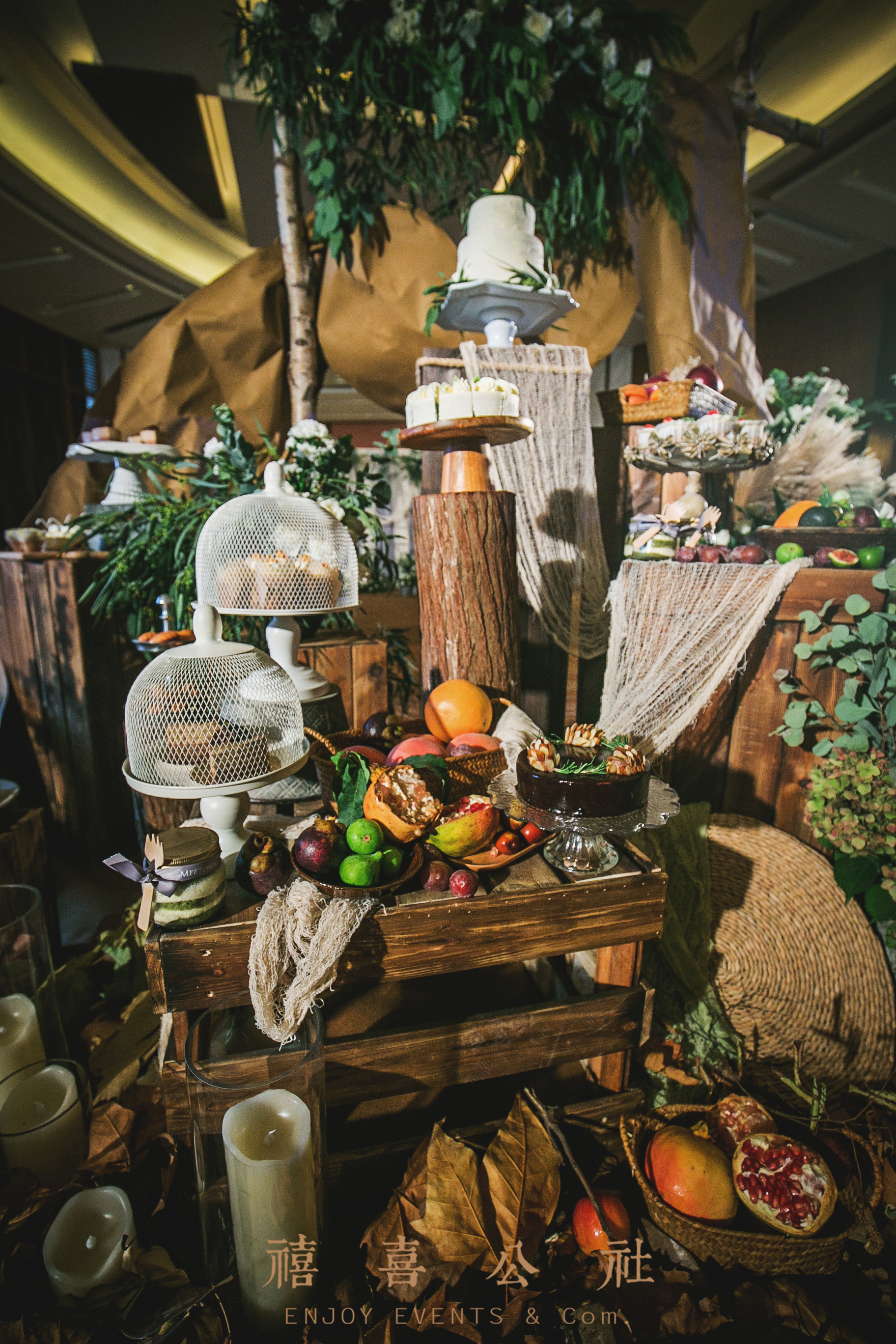 婚礼道具,婚礼甜品,木桩,