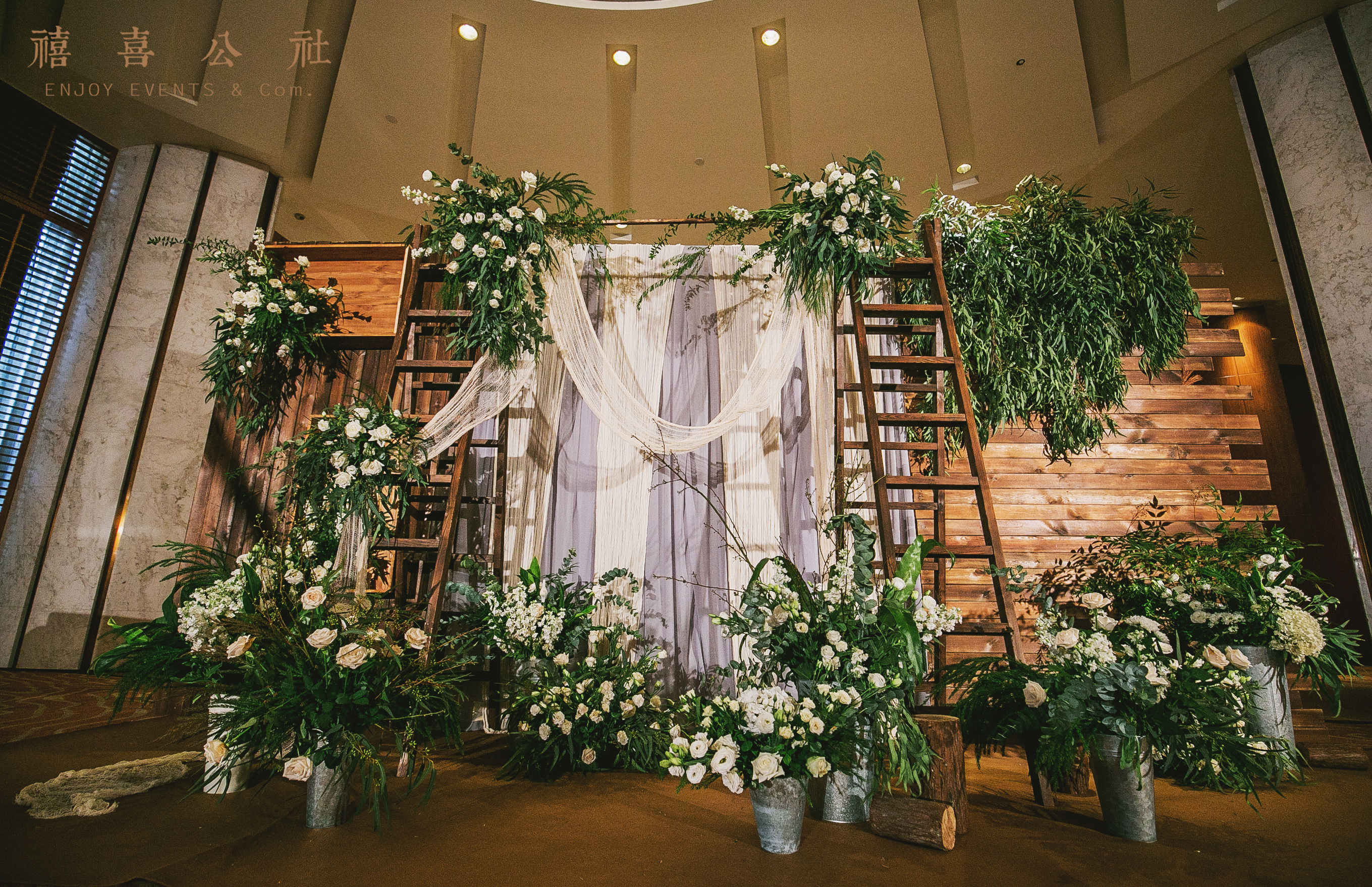 迎宾区,森系婚礼,背景墙,