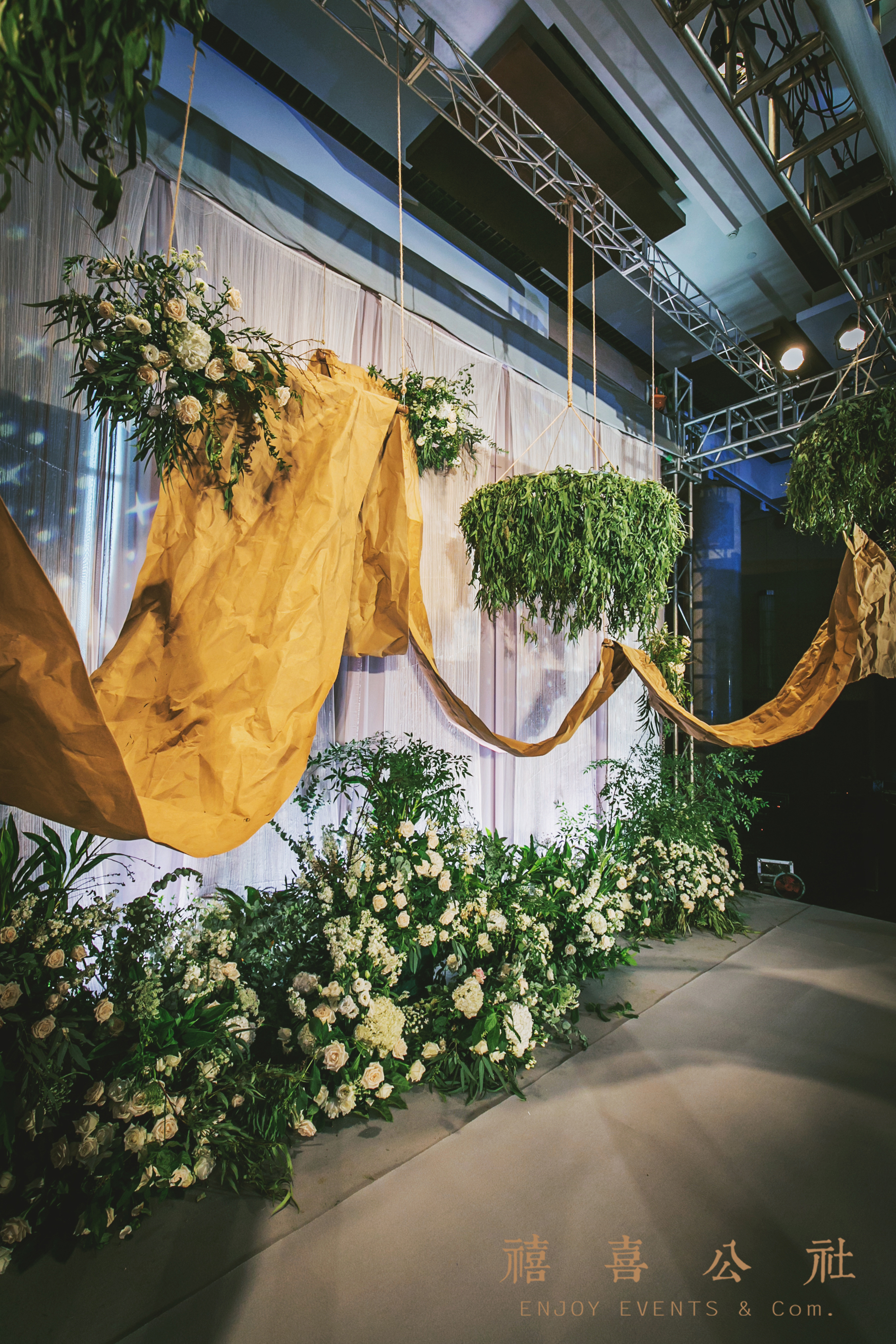 仪式区,婚礼布置,帷幔,