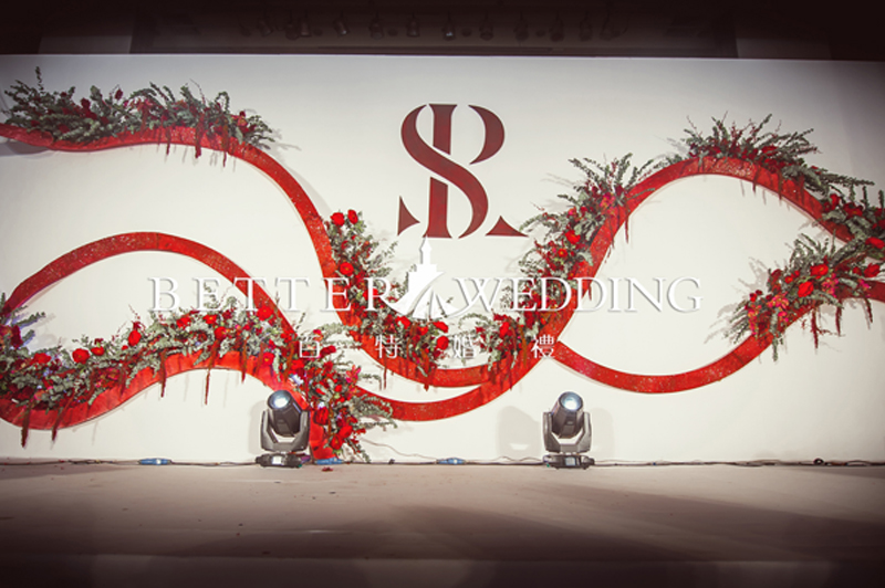 背景墙,简洁风婚礼,