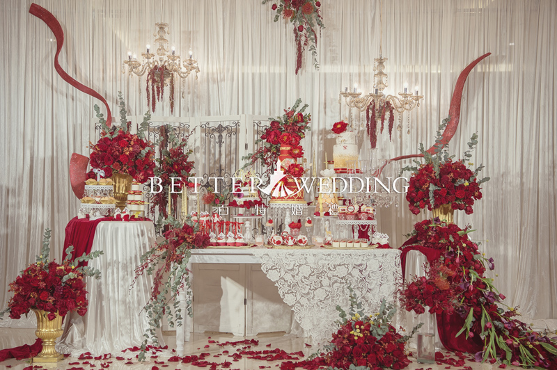 甜品桌,简洁风婚礼,唯美浪漫婚礼,