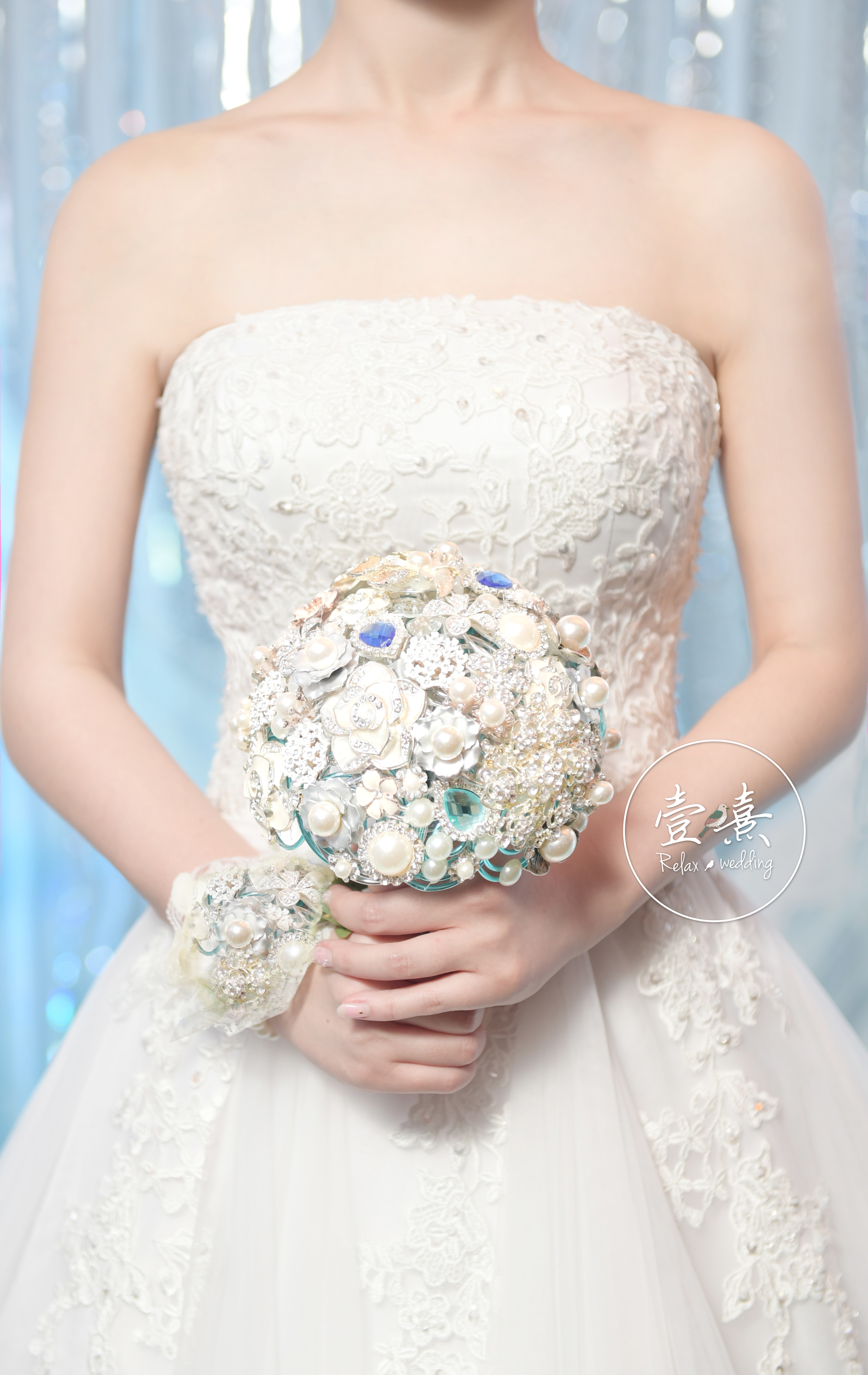 胸针手捧花,手腕花,