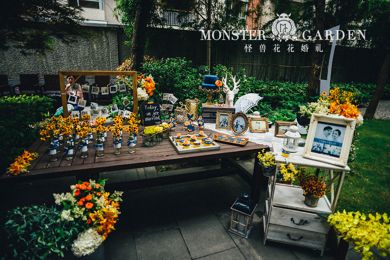 户外婚礼,甜品桌,庭院婚礼,