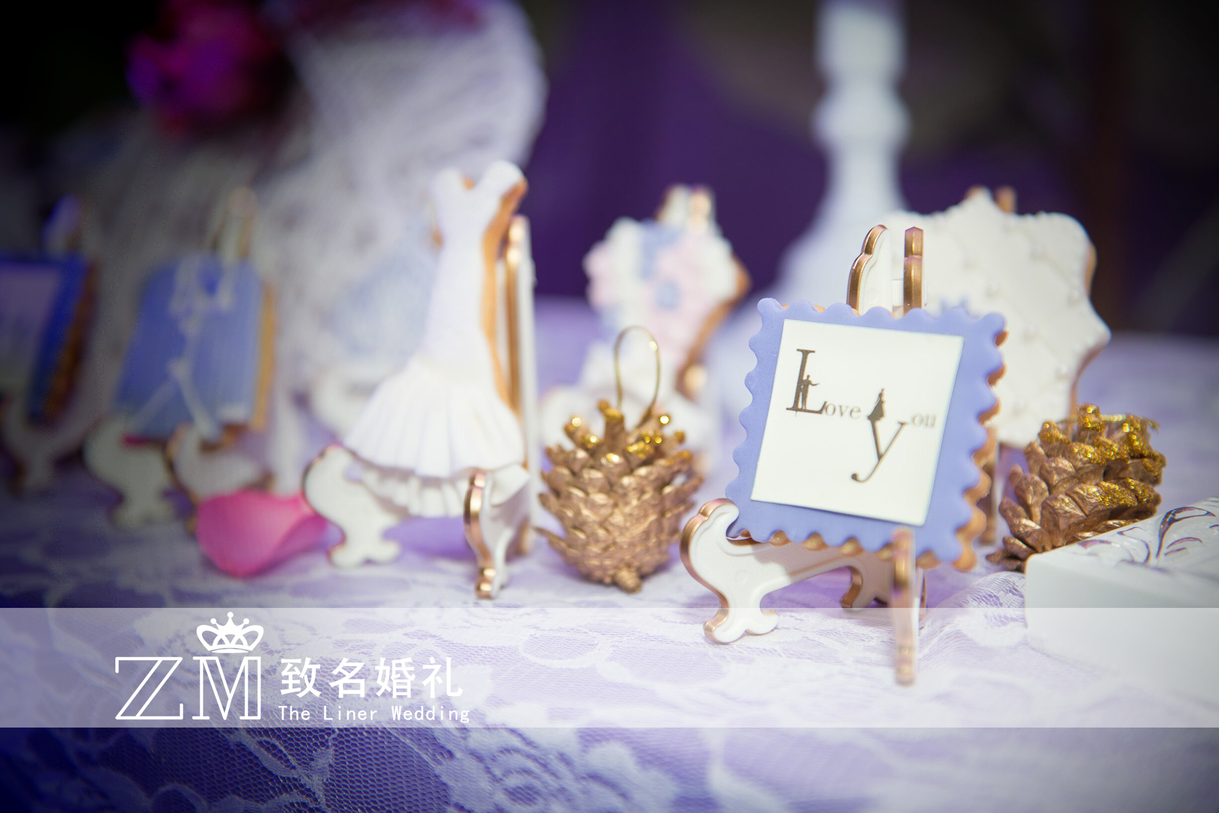 婚礼甜品,翻糖饼干,