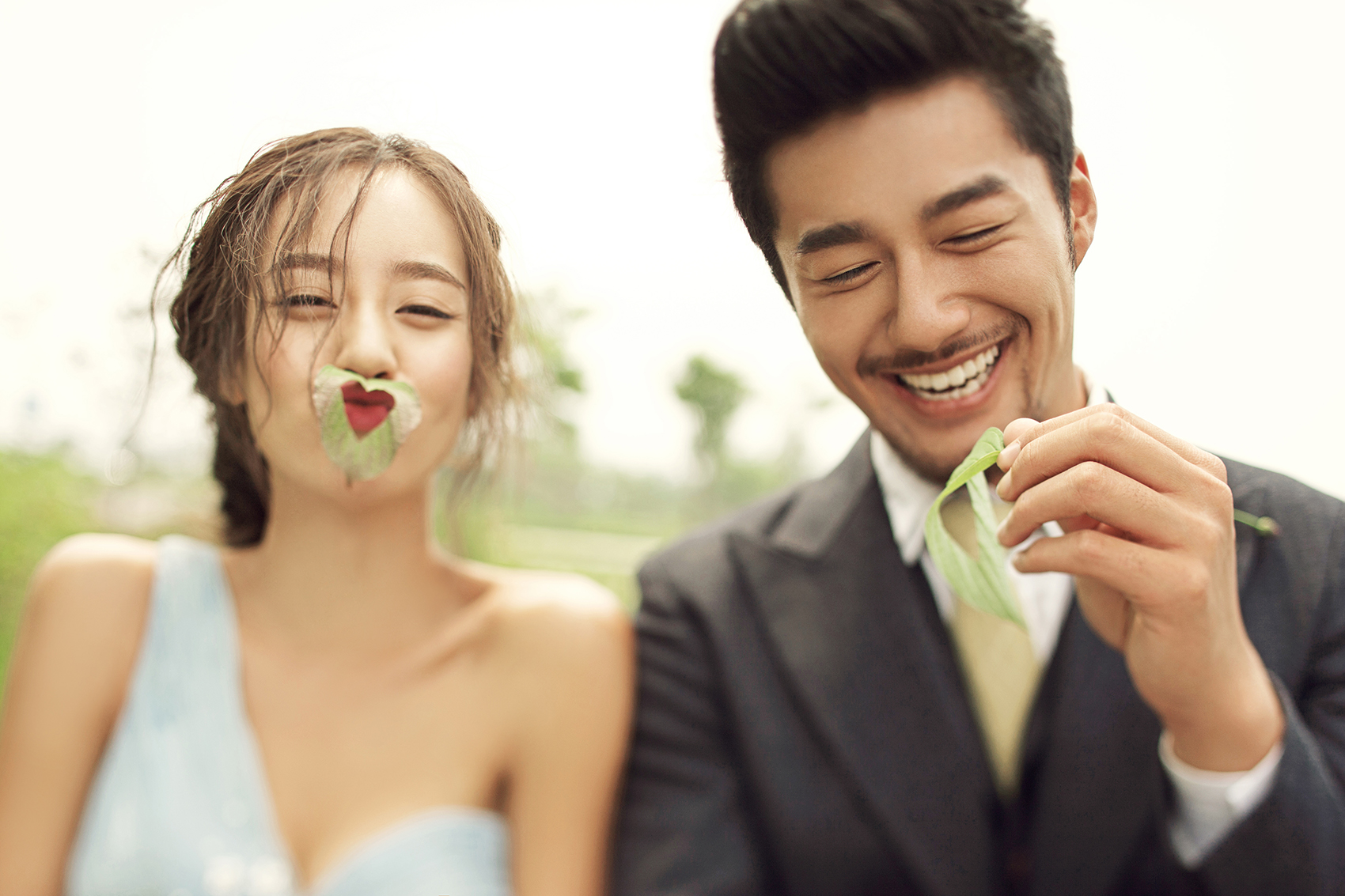 小清新风婚纱照,