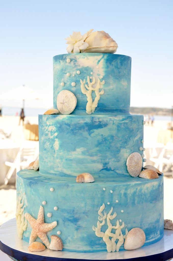 海洋风婚礼蛋糕,
