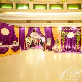 广州爱典礼时尚婚礼馆:橙紫撞色婚礼|如此优雅活力 你怎么舍得放手