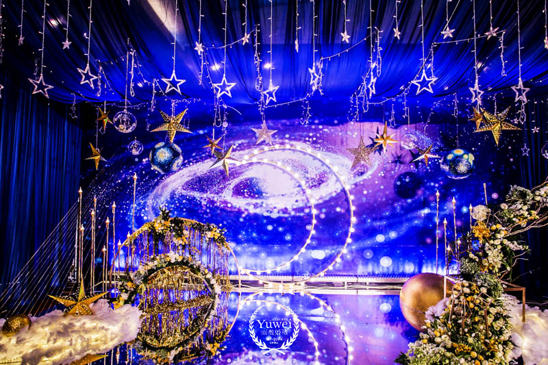 星星吊饰,星空主题婚礼,星空背景墙,