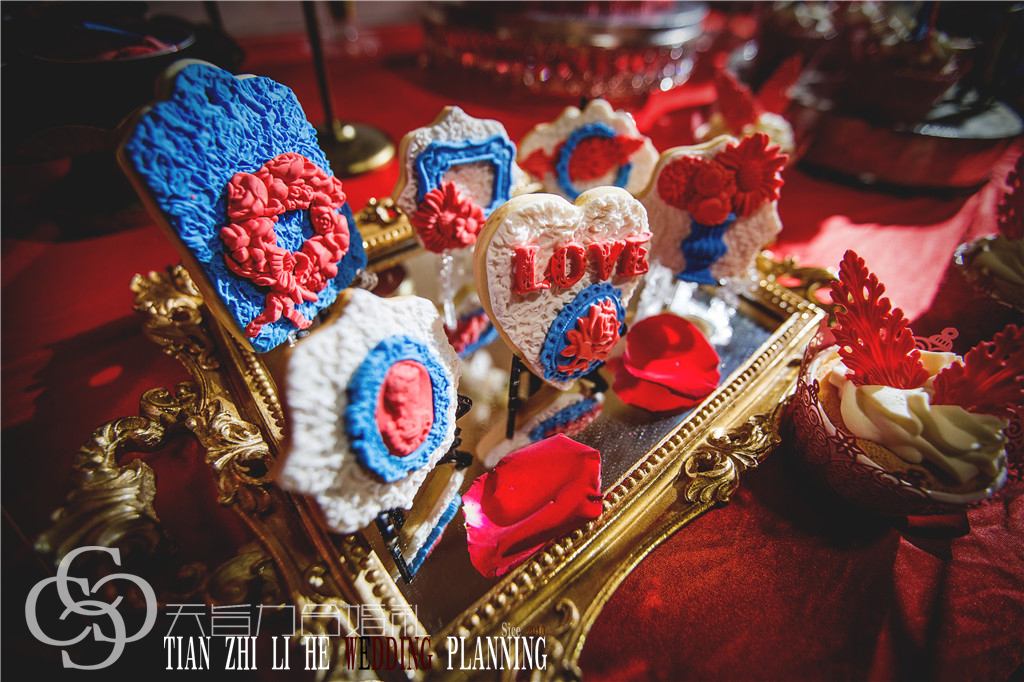 婚礼甜品,翻糖饼干,