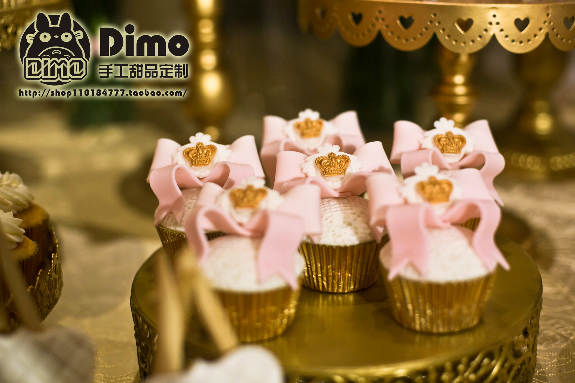 婚礼甜品,cupcake,蝴蝶结,