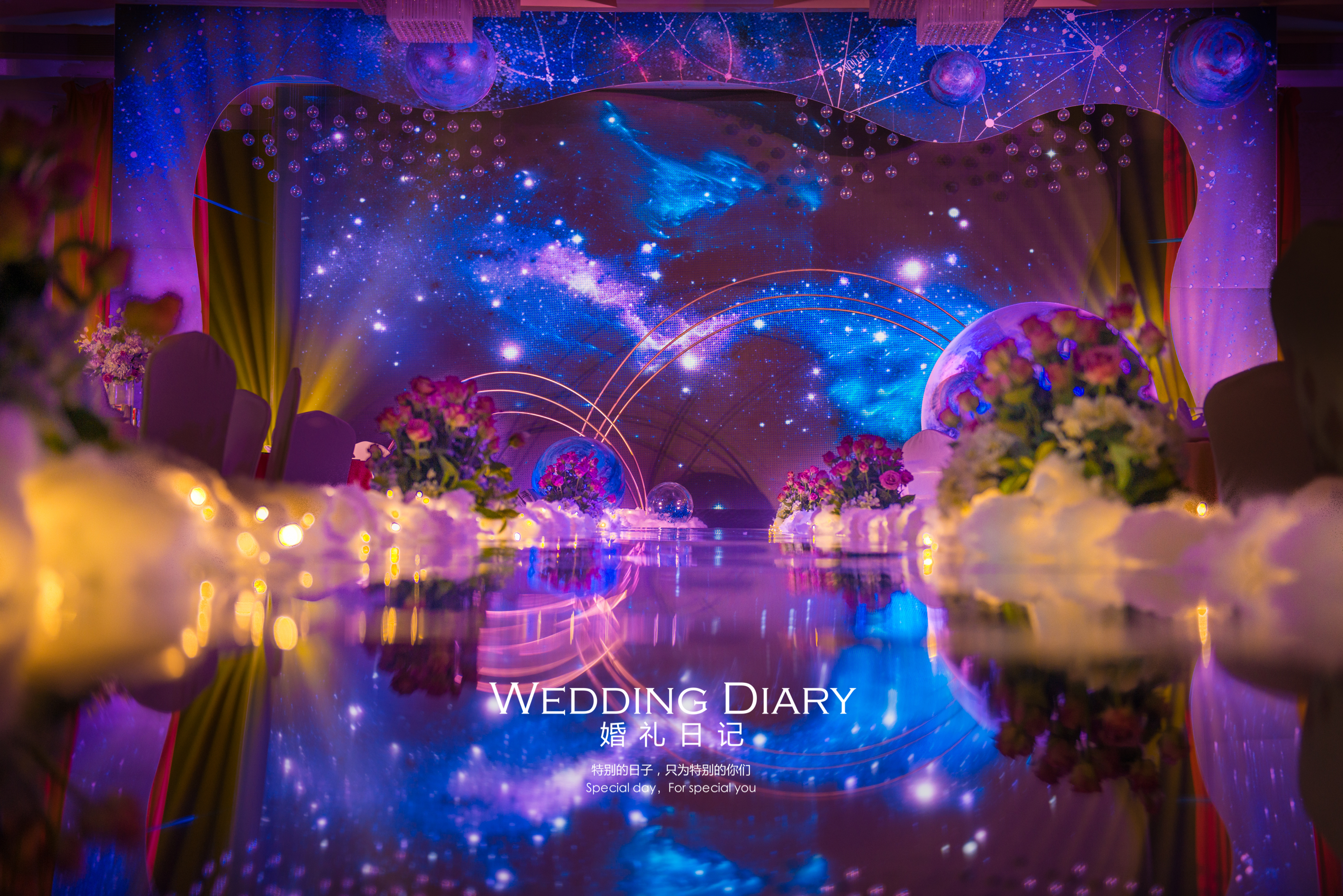 星空主题婚礼,星球主题婚礼,星空背景墙,